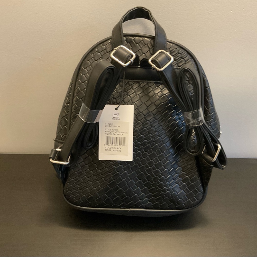 London Fog Black Woven Backpack - Picture 5 of 8